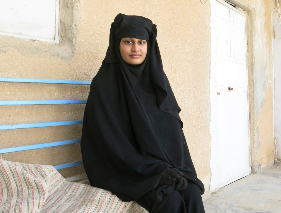 Shamima Begum in a Syrian refugee camp.