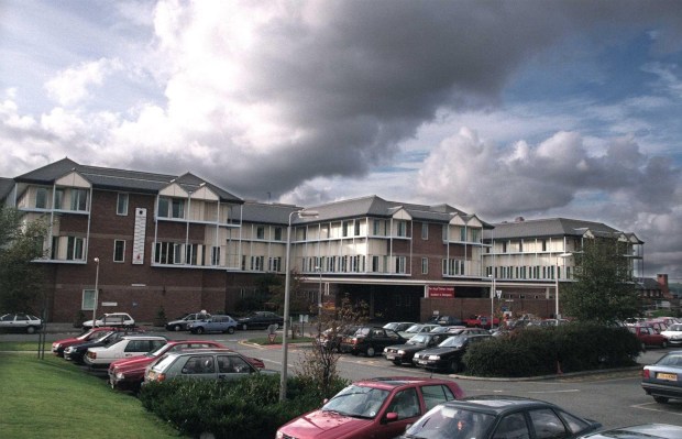 Royal Oldham Hospital front entrance and accident and emergency entrance.