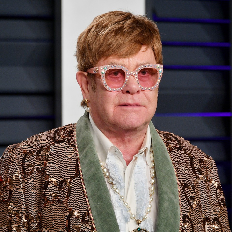 Elton John at the 2019 Vanity Fair Oscar Party.