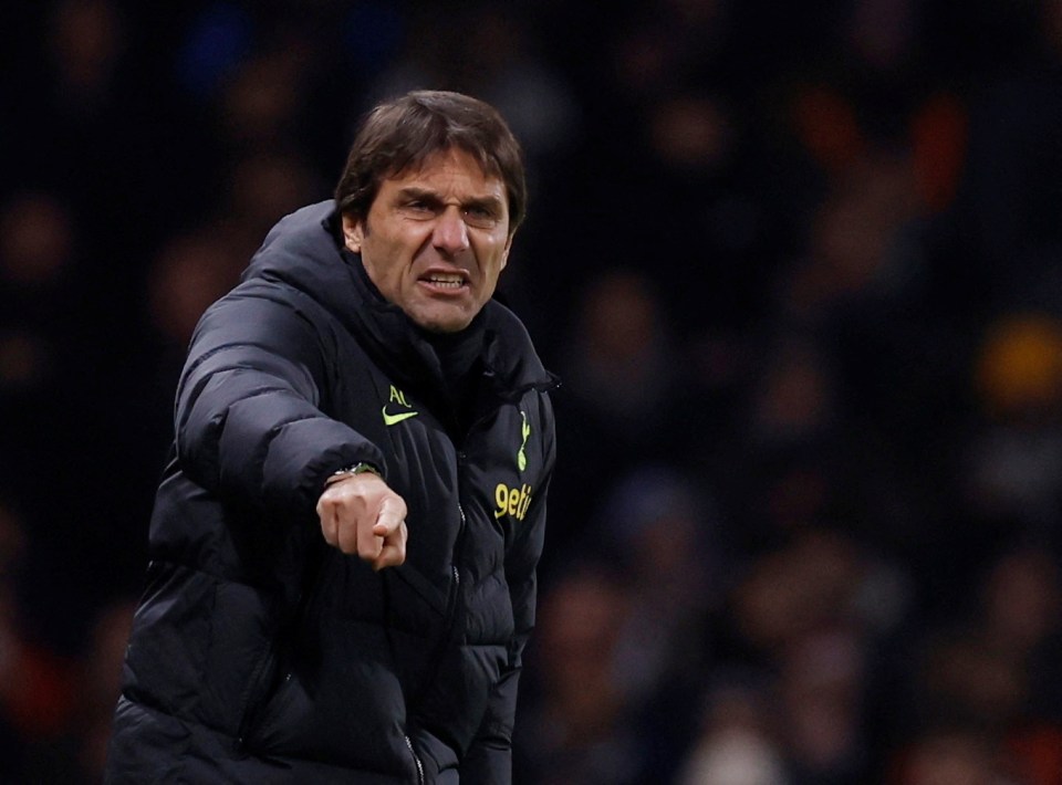 Antonio Conte, Tottenham Hotspur manager, instructing during a game.