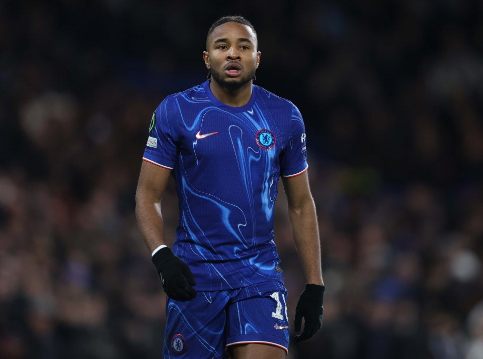 Christopher Nkunku of Chelsea during a soccer match.