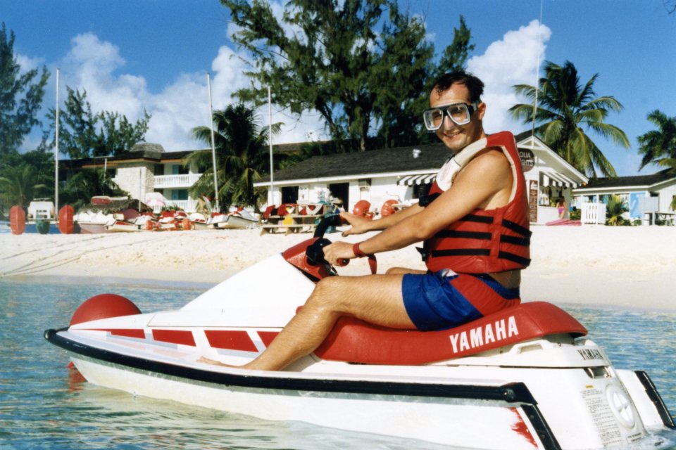 Man on a jet ski in Grand Cayman.