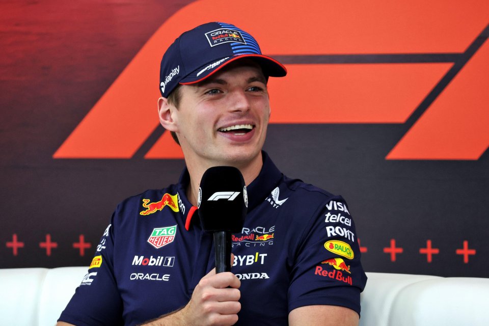 Max Verstappen at a Formula 1 press conference.