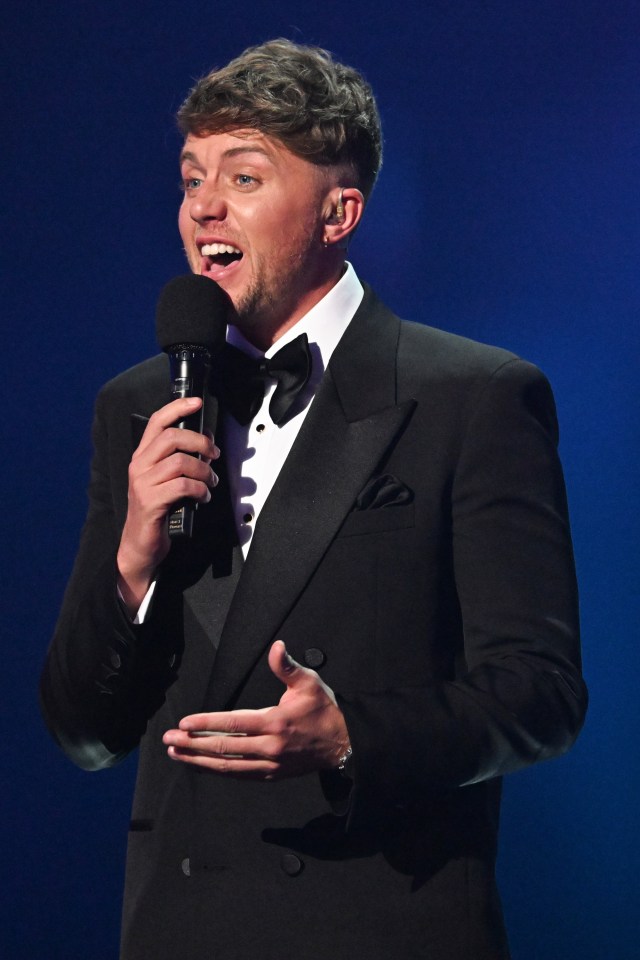 Roman Kemp speaking at the BRIT Awards 2024.