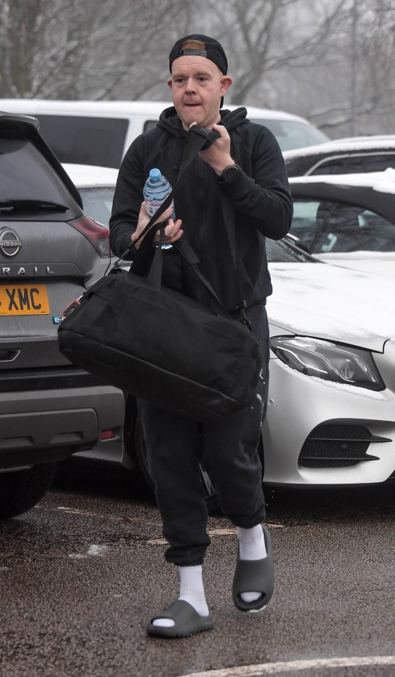 Colson Smith leaving the gym after being written out of Coronation Street.