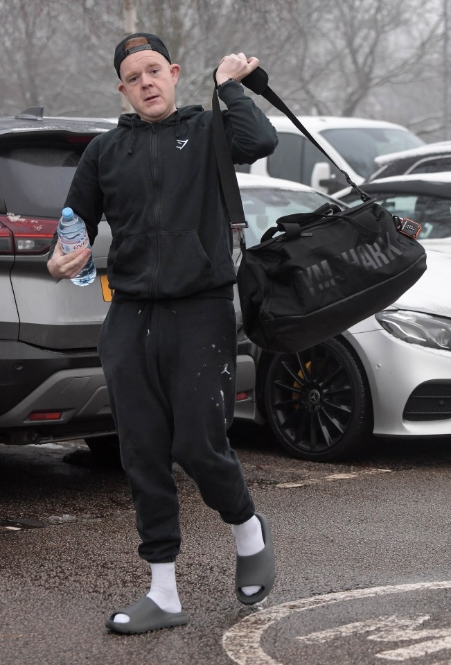 Colson Smith leaving the gym after being written out of Coronation Street.