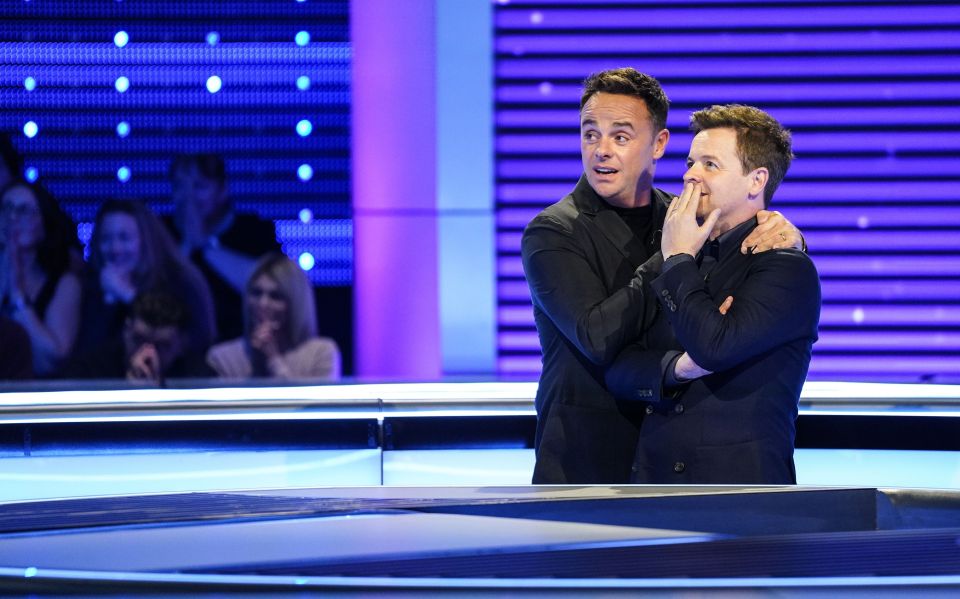 Ant and Dec on the set of Ant & Dec's Limitless Win.