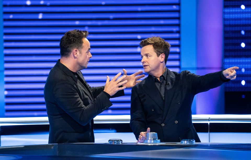 Ant and Dec on the set of Ant & Dec's Limitless Win.