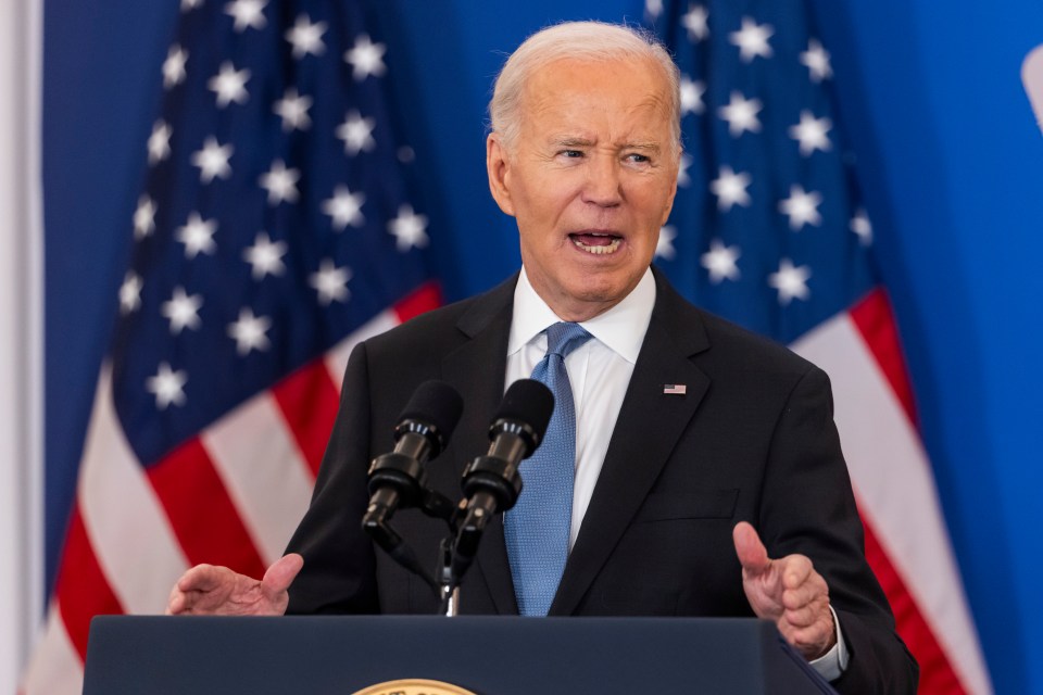 President Biden giving a foreign policy speech.