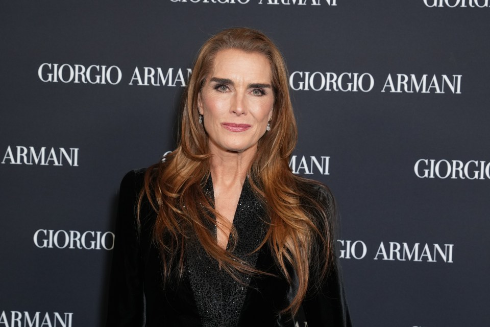 Brooke Shields at a Giorgio Armani fashion show.