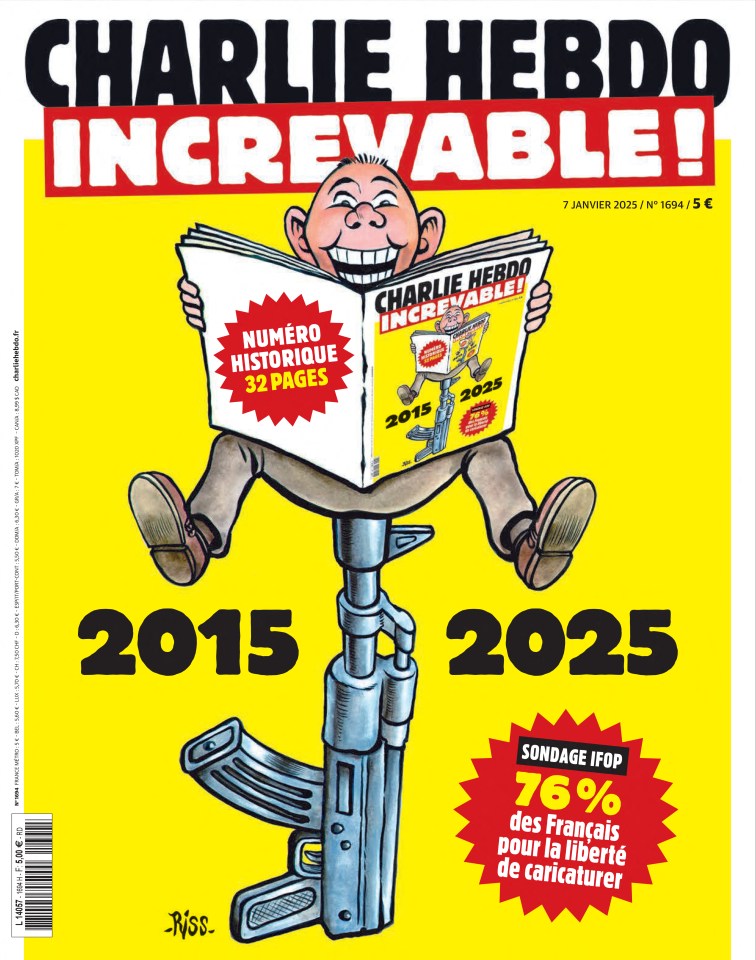 French satirical weekly Charlie Hebdo has released a special front-page of its edition to mark ten years since the 2015 attack