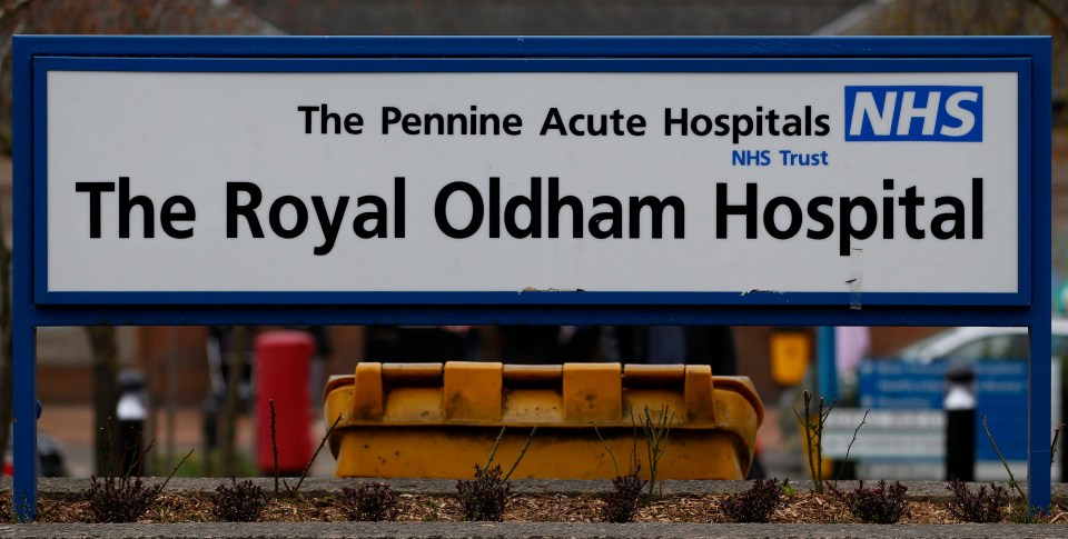 The Royal Oldham Hospital sign.