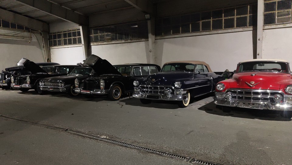 A garage full of luxury cars owned by the Assad family.