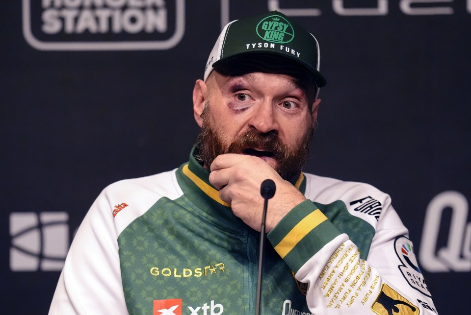 Tyson Fury at a press conference.