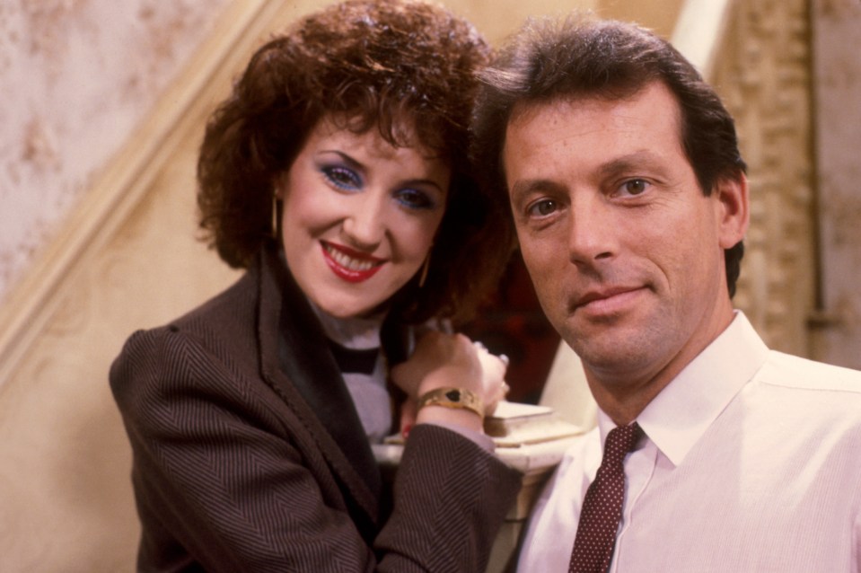 Anita Dobson and Leslie Grantham as Angie and Den Watts in EastEnders.