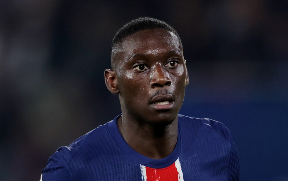 Randal Kolo Muani of Paris Saint-Germain in a soccer match.