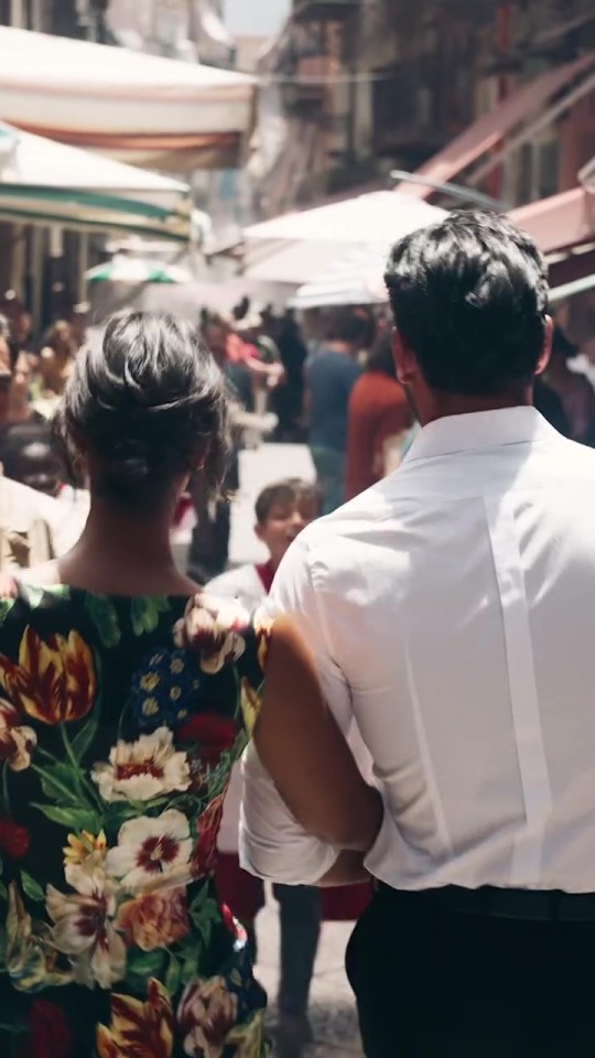 Maya Jama and Michele Morrone in a Dolce & Gabbana advertisement.