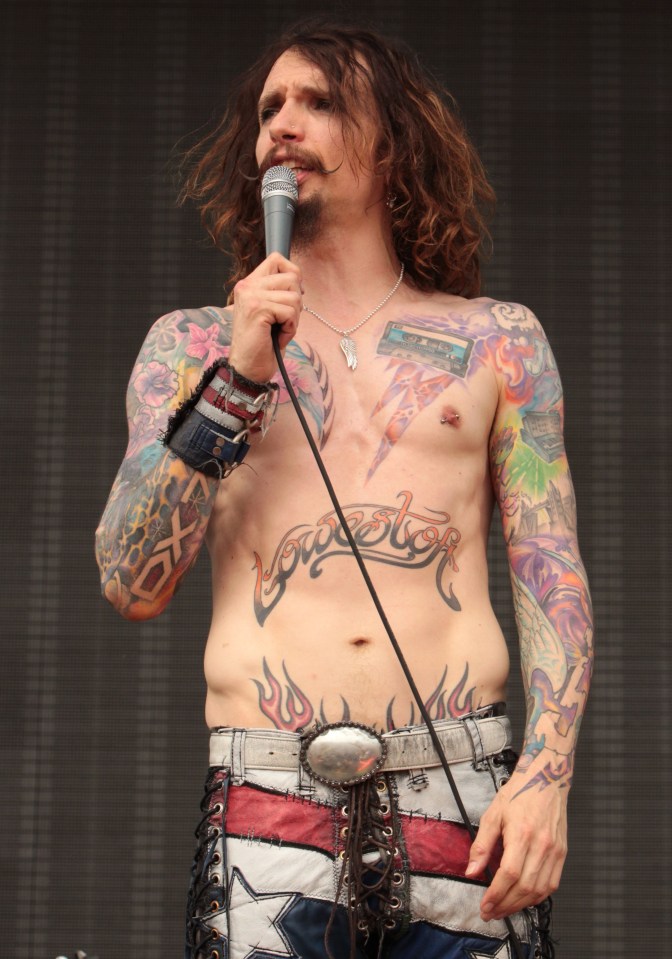 Justin Hawkins of The Darkness at Rock on the Range Festival.