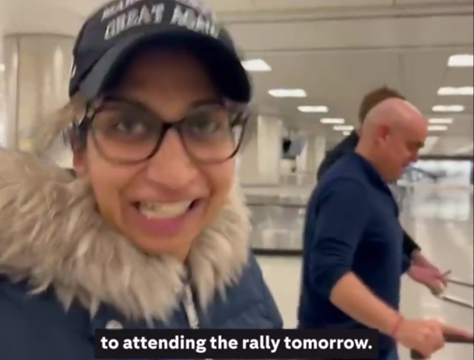 Suella Braverman and Laurence Fox at Washington, D.C. airport.