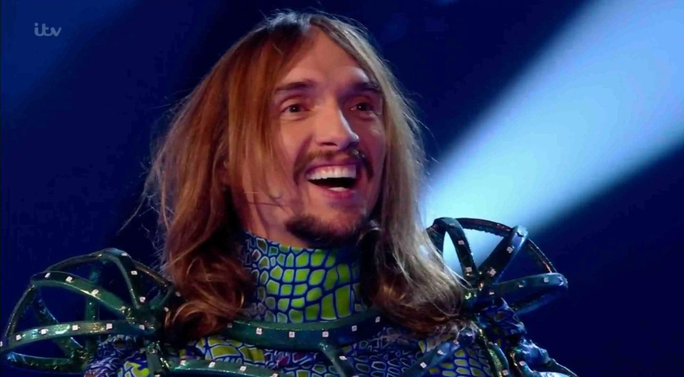 Justin Hawkins unmasked as the Chameleon on The Masked Singer.