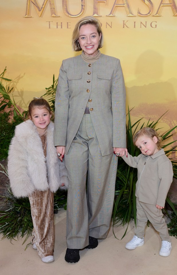 Kelsey Parker with her children at the Mufasa: The Lion King film screening in London.