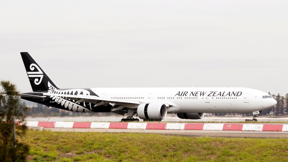 Air New Zealand Boeing 777-300ER taxiing after landing.