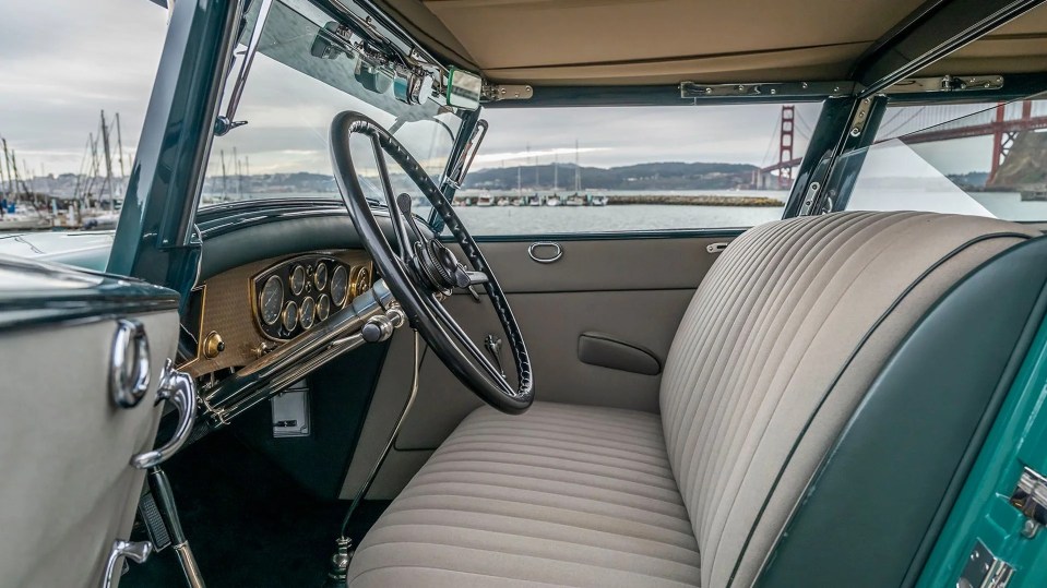 The classic vintage steering wheel in black