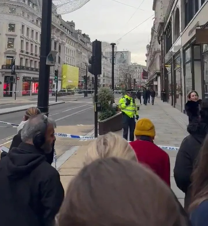 A police cordon in Regent Street