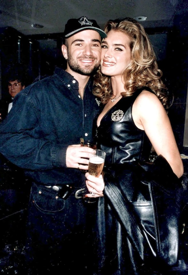 Andre Agassi and Brooke Shields at an event.