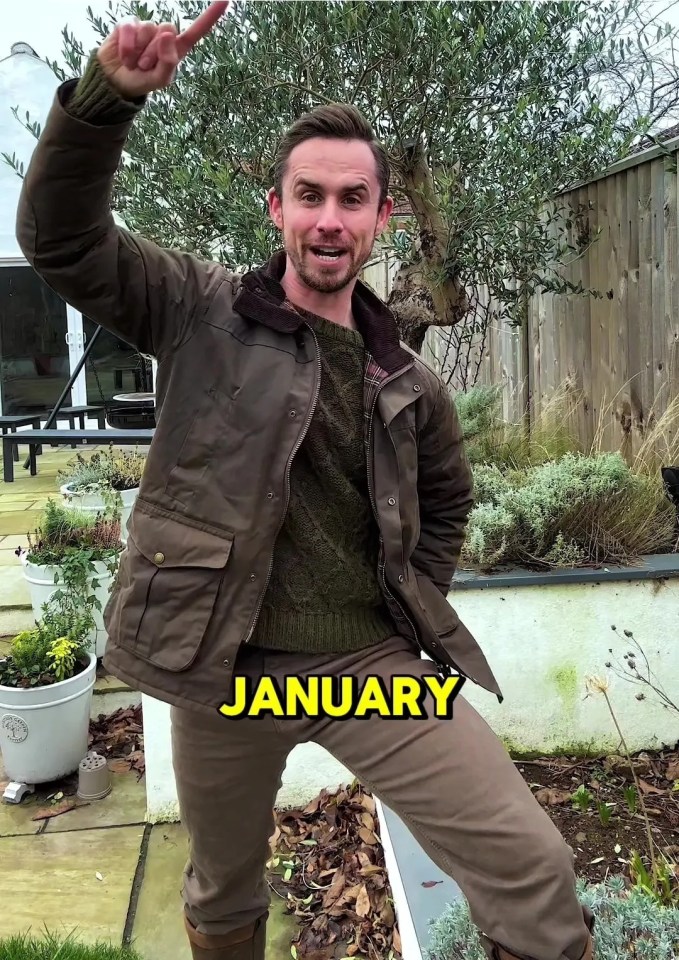 Man in a garden giving January gardening tips.