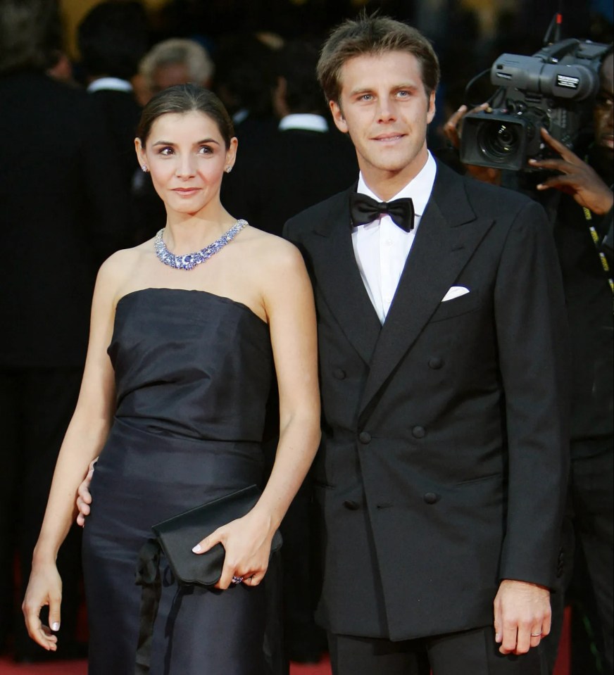 Prince Emanuele Filiberto Di Savoia and his wife Clotilde Courau at a film premiere.