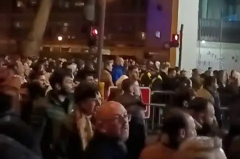 The crowds were trying to get through to the Thames for the fireworks display