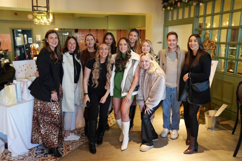 BGUK_3123815 - *EXCLUSIVE* Sunderland, UNITED KINGDOM - *STRICTLY NO MAIL ONLINE USAGE* *WEB MUST CALL FOR PRICING* - Charlotte Crosby glows wearing a green mini dress at her Baby Shower along with close friends. Charlotte Crosby arrived at Let there be Crumbs Restaurant in Sunderland this afternoon to celebrate her baby shower. Charlotte is due to give birth to her second child very soon and her friends along with mum Leticia organised a baby shower with afternoon tea and games. The event was also being filmed for her show Charlotte in Sunderland Pictured: Charlotte Crosby BACKGRID UK 11 JANUARY 2025 BYLINE MUST READ: TERRY BLACKBURN / BACKGRID UK: +44 208 344 2007 / uksales@backgrid.com USA: +1 310 798 9111 / usasales@backgrid.com *Pictures Containing Children Please Pixelate Face Prior To Publication*