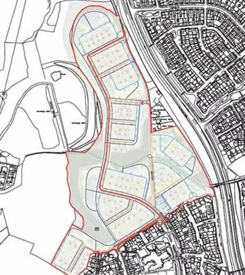 Site plan showing proposed development.