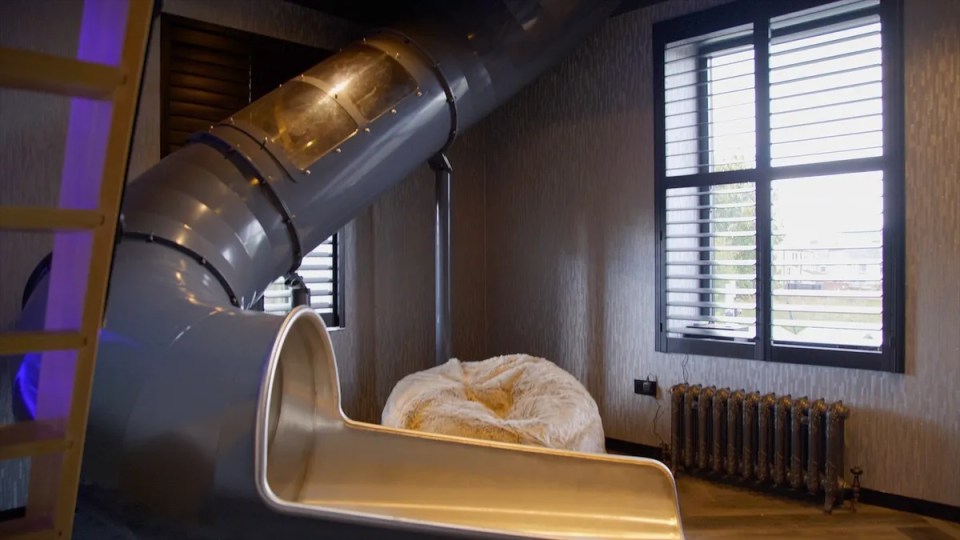 Kids are also catered for with the built in slide and children's play area in the house