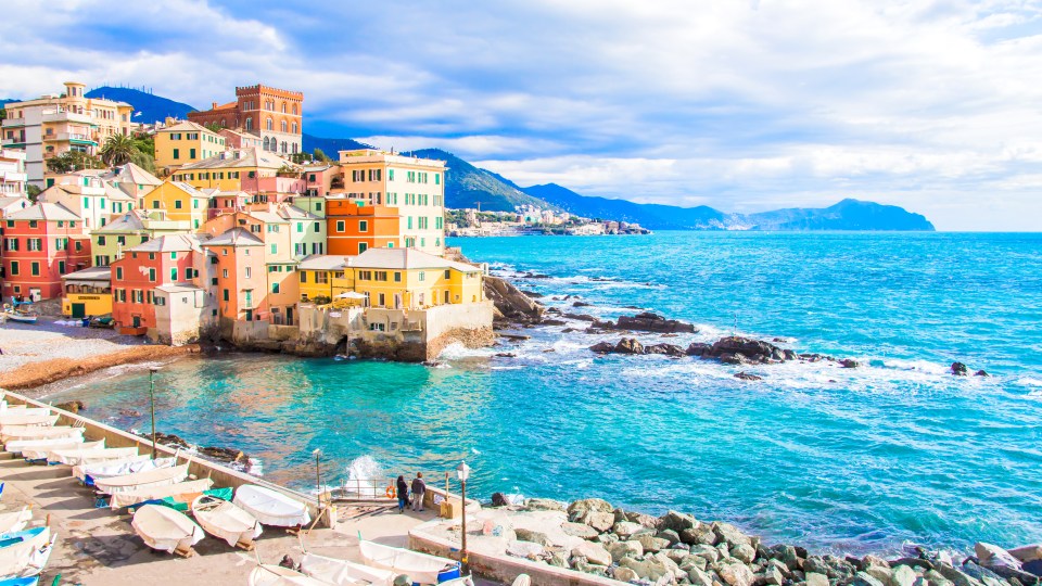 Boccadasse, a Genoese district in Italy, on a winter day.