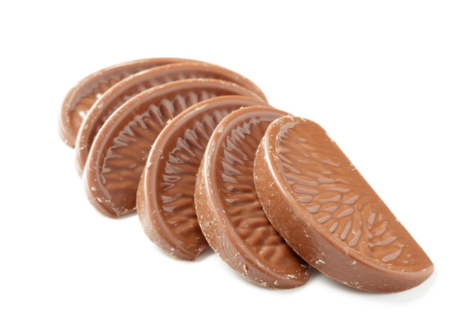 Chocolate orange segments.