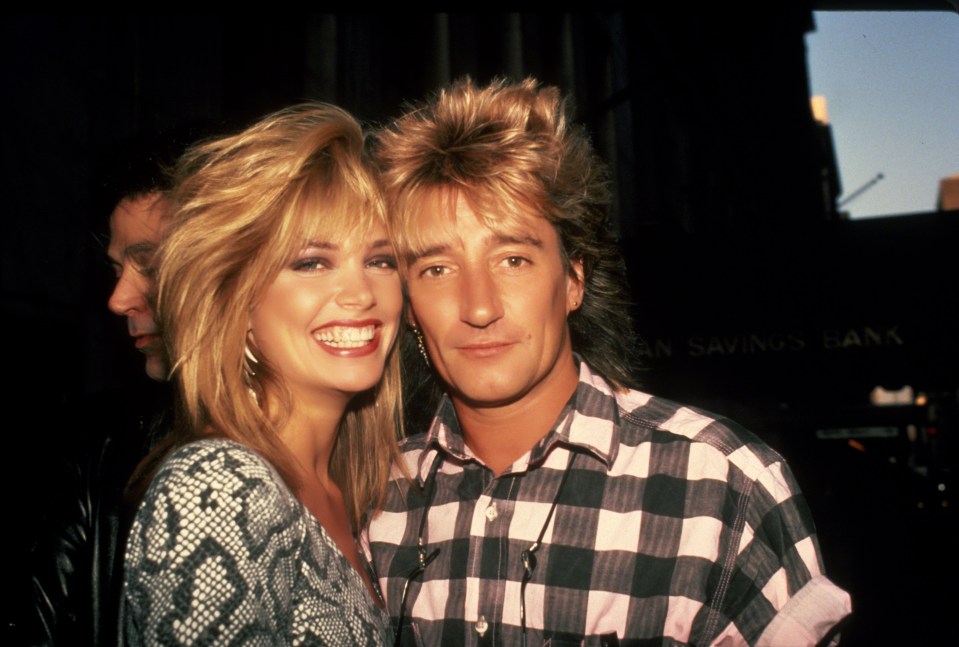 Rod Stewart and Kelly Emberg in New York City.