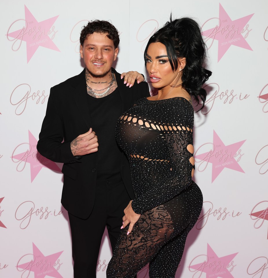 JJ Slater and Katie Price at the Gossies Awards.