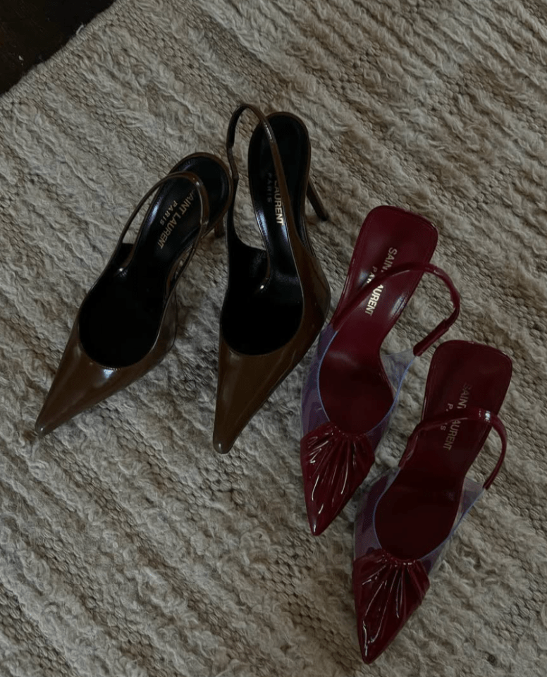 Two pairs of Saint Laurent high heels.