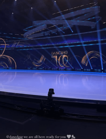 Backstage view of the Dancing on Ice set.