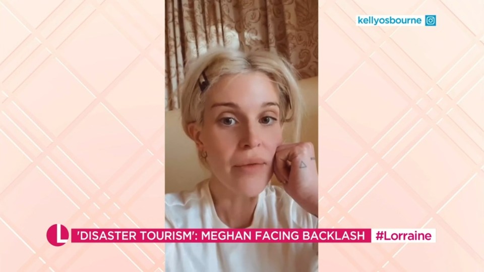 Screenshot of Kelly Osbourne discussing Meghan Markle's backlash.