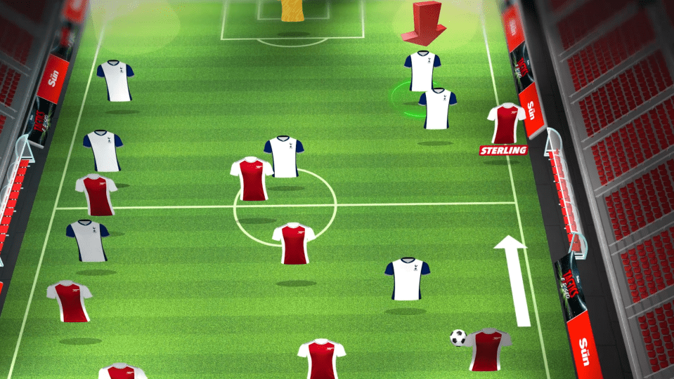 Illustration of a soccer game strategy.