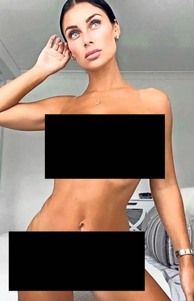 Image of a nude woman with parts censored.