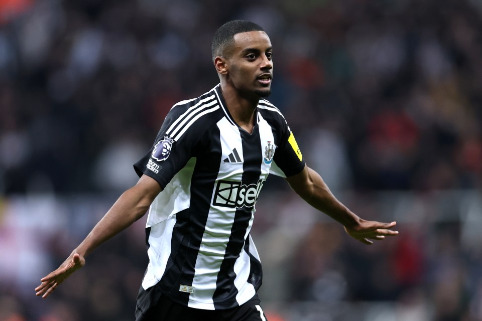 Alexander Isak of Newcastle United celebrating a goal.