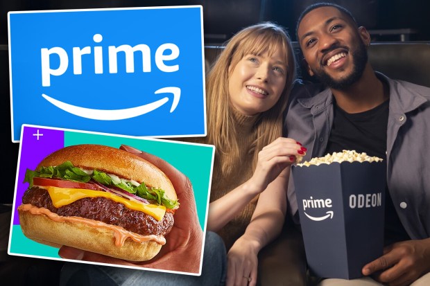 Amazon Prime benefits: movie tickets and burger.