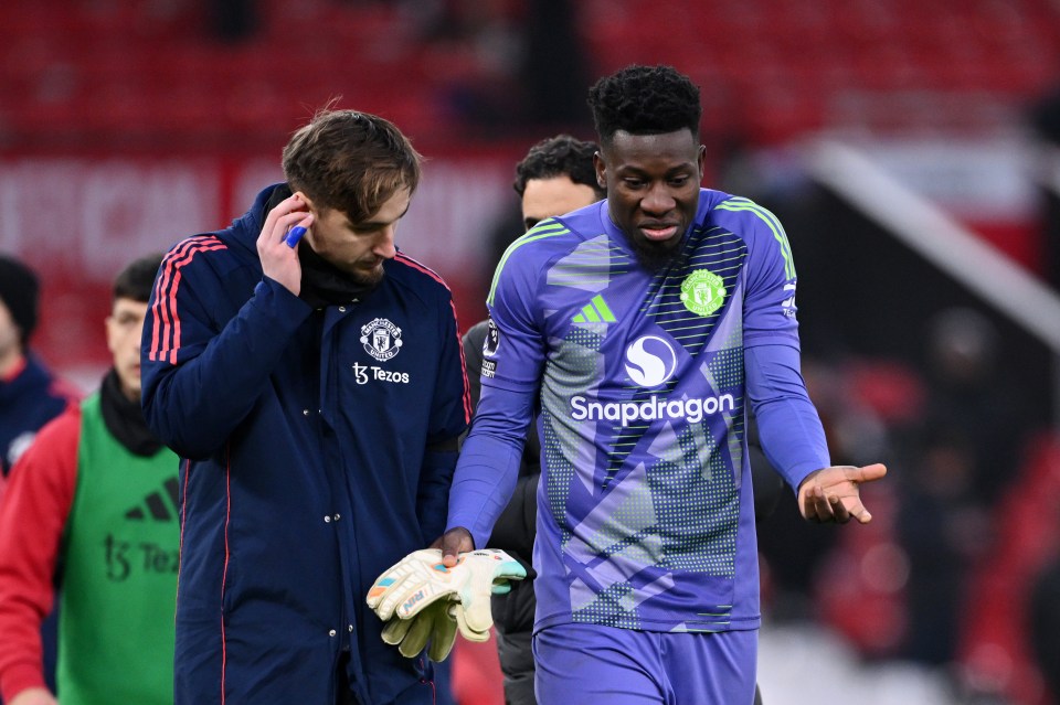 Andre Onana of Manchester United reacts after a match.