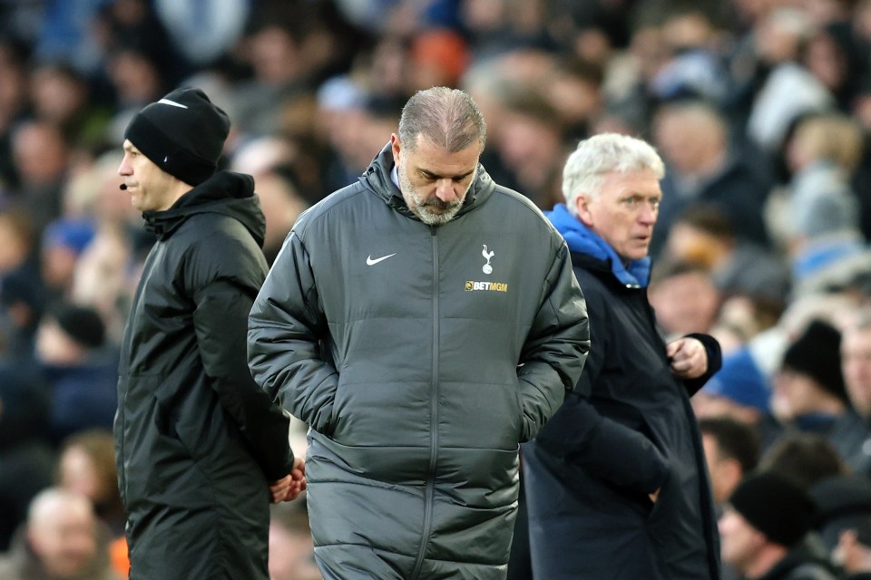 Ange Postecoglou, manager of Tottenham Hotspur, looking dejected after a game.