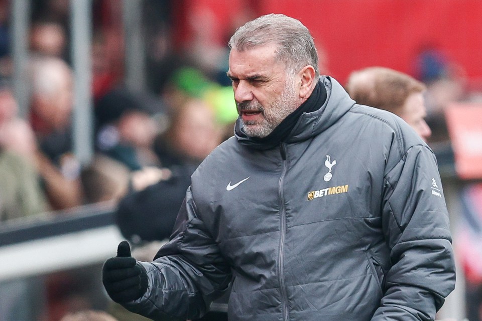 Ange Postecoglou, Tottenham Hotspur manager, at a match.