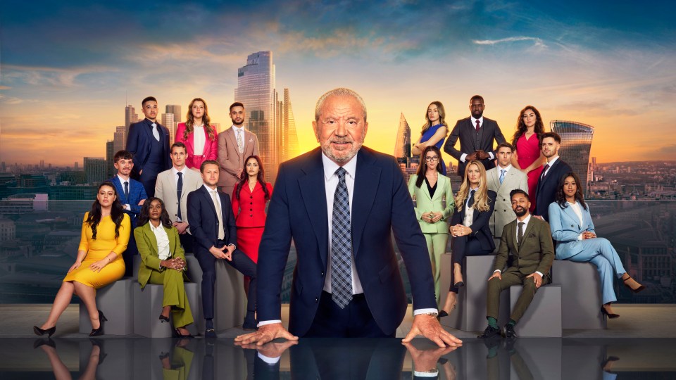 Lord Sugar with the Apprentice series 19 candidates.